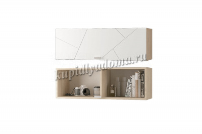 Шкаф настенный Скай Лайн 900 с горизонтальной дверью (Дуб сонома/Белый)