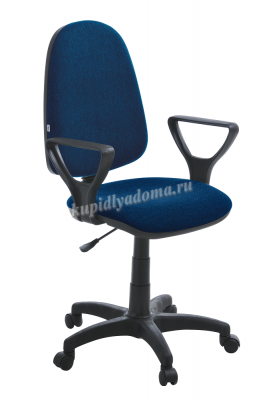 Кресло офисное Престиж Гольф ТК-10 ткань (Синий/Черный)