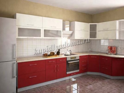 Кухня Ксения 1,4 МДФ (Белый/Красный)